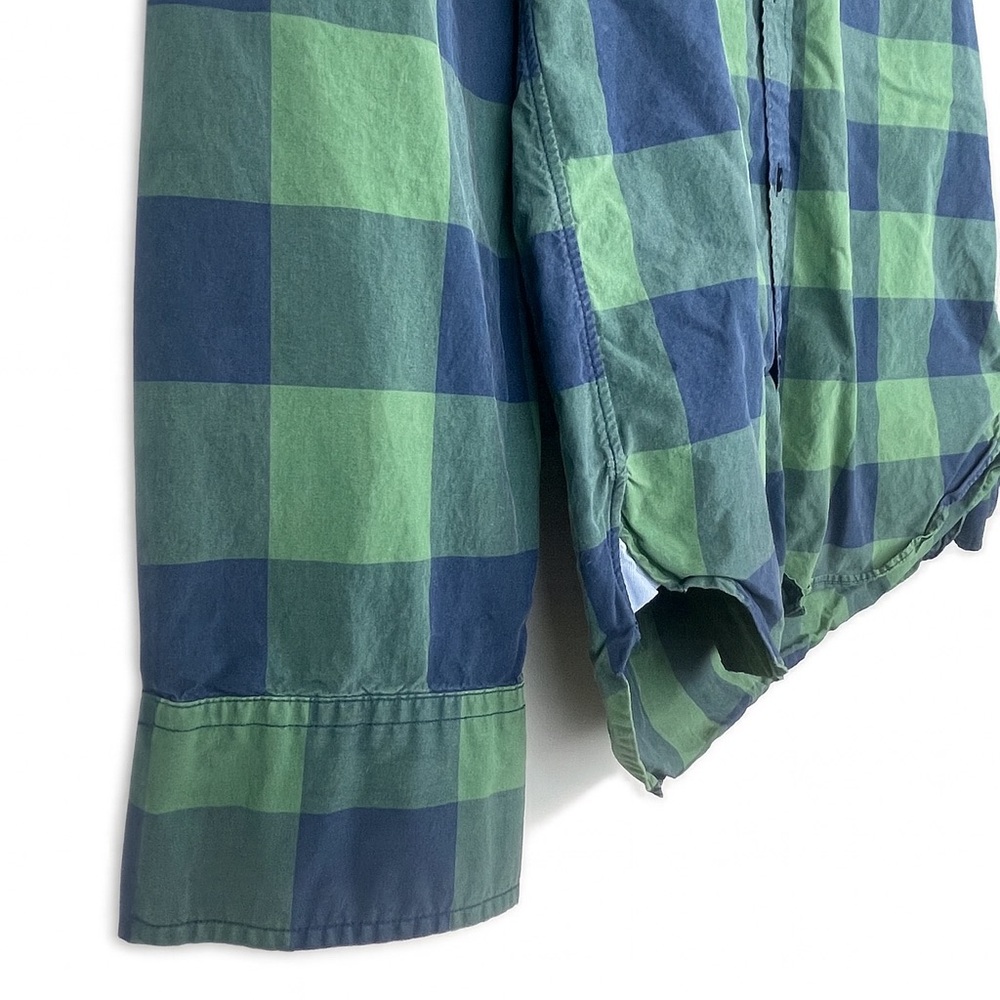 J.Crew Men’s Green Navy Check Button-Down Shirt 100% Cotton Size M - Picture 3 of 4
